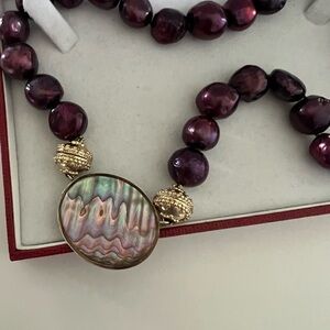 exclusive Clara Williams single strand of pearl baroque necklace